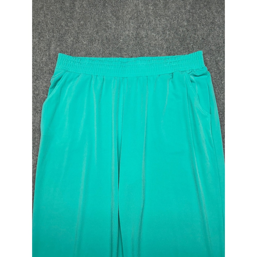 IMAN Ankle Pants Womens L Green Elastic Waist Pull On Slacks Casual Stretch - Picture 3 of 14